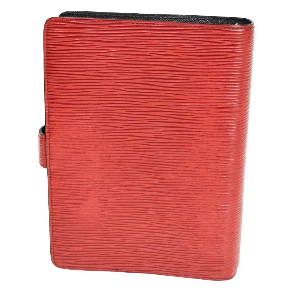 LOUIS VUITTON Agenda MM Diary Day Planner Cover Epi Leather Red